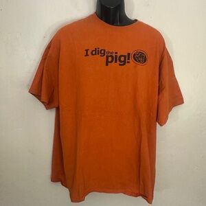 I Dig the Pig T Shirt 25" armpit to armpit unstretched Gently worn Cotton blend